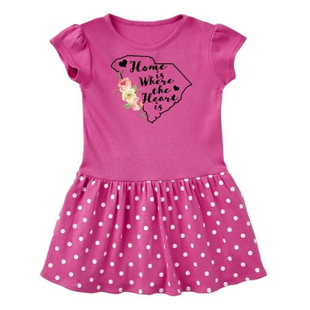 

Inktastic South Carolina Home is Where The Heart is with Watercolor Floral Gift Baby Girl Dress