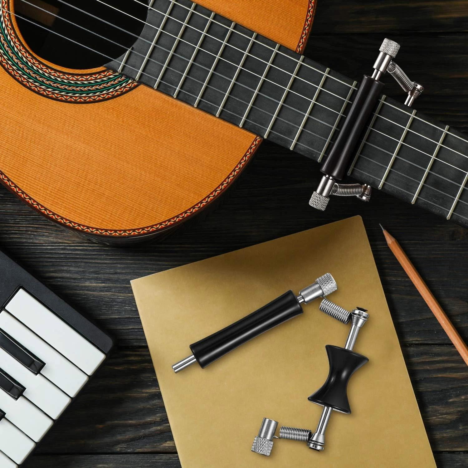 2 Pack Guitar Rolling Capo Sliding Adjustable Rubber and Stainless Steel Capo fo