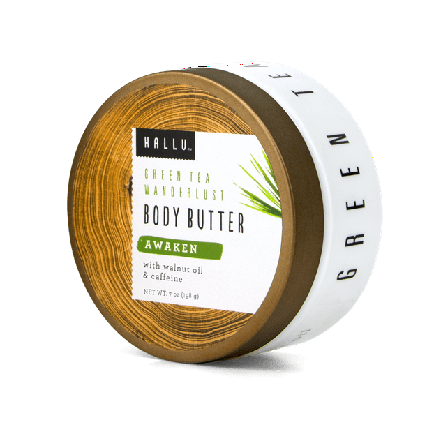 HALLU Gnome Body Butter Lotion Green Tea Wanderlust Scent, 8 Oz