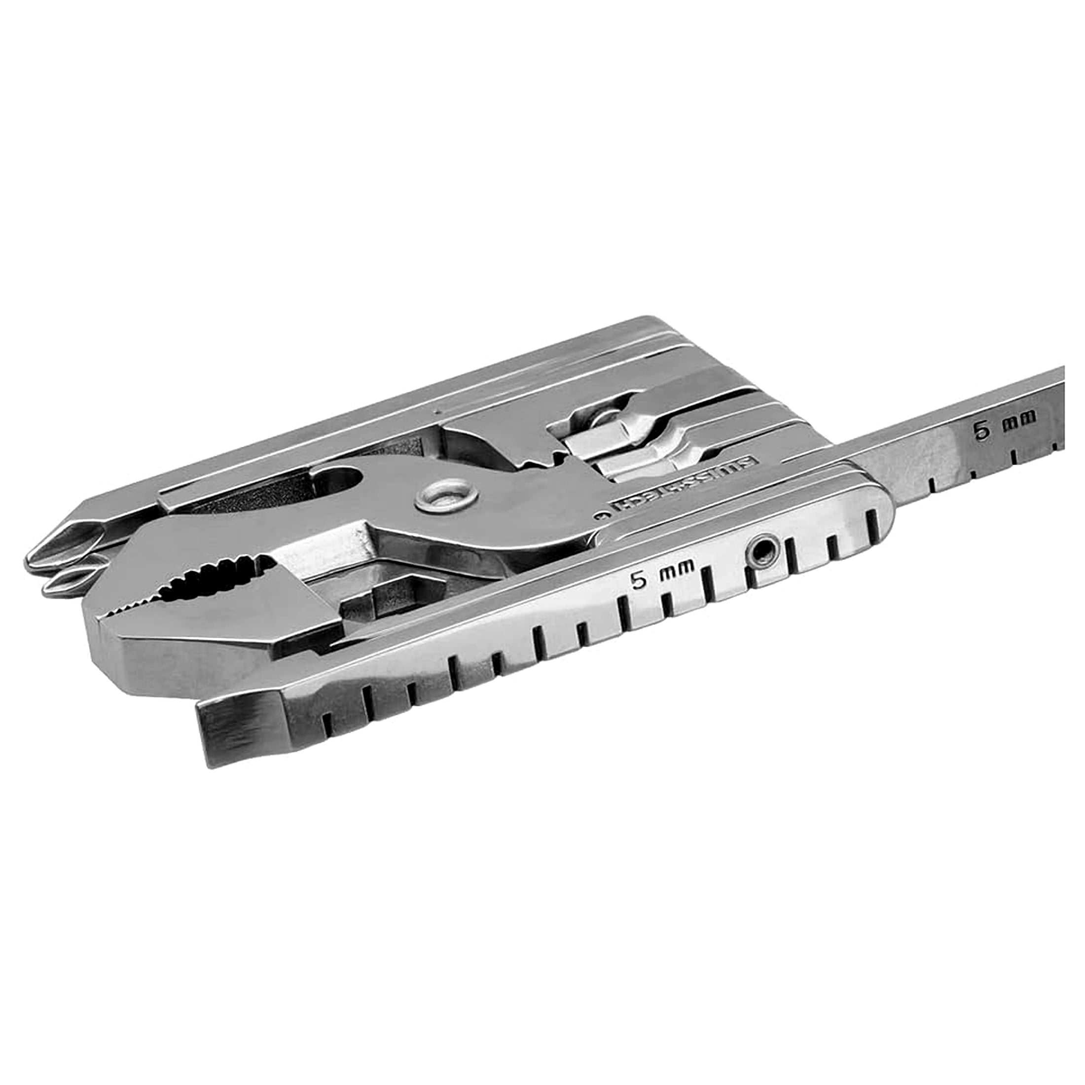 Pocket Multi-Tool Kit (22-in-1) Tool with Wrenches, Allen Drivers, Hand Drill and More, Solid Steel Construction, Polished Stainless Steel