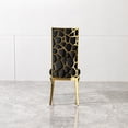 thumbnail image 6 of Black Velvet Dining Chairs with Unique Design Backrest Set of 2, Modern Mirror Gold Stainless Steel Legs for Home Dining, 6 of 7