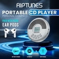 thumbnail image 2 of Reproductor de CD portátil Riptunes con Bluetooth, altavoces duales y USB, 2 of 6