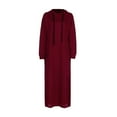 thumbnail image 4 of KDFJPTH Women Maxi Dress Long Sleeve Hooded Ladies Casual Hoodies Long Dresses Little Dress for Women, 4 of 6