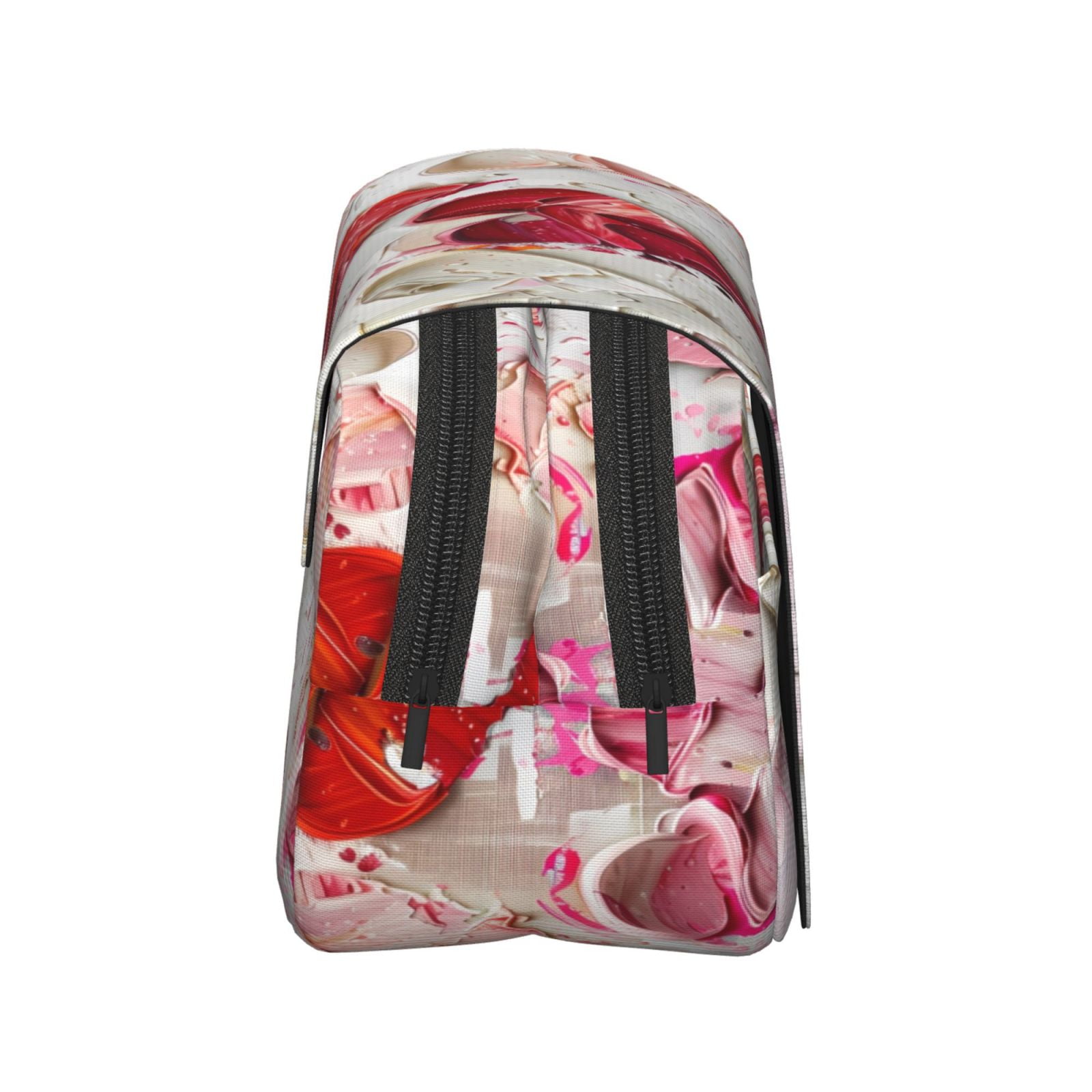 Rateoe Textured Heart Abstract Art Pattern Double Clamshell Pen Case, Storage Organizer with Two Zipper Compartments– Holds Up to 50 Pencils & Pens