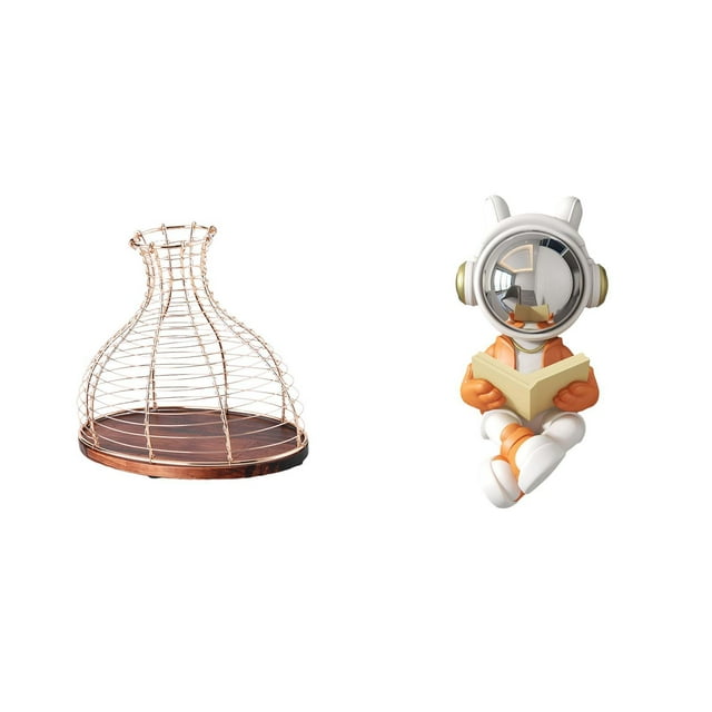 Portacorchos de vino,Soporte de metal para corcho de vino,tapón de vino,expositor,Estatua del astronauta,Figura decorativa espacial de estatua de astronauta,Escultura de figura de escritorio