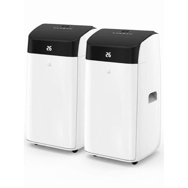 2 Unidades de Aire Acondicionado Portátil 14,000 BTU Blanco - Enfría hasta 750 Pies², 3 en 1 (Enfriador/Deshumidificador/Ventilador), Operación Silenciosa, Control Remoto, Oscilación