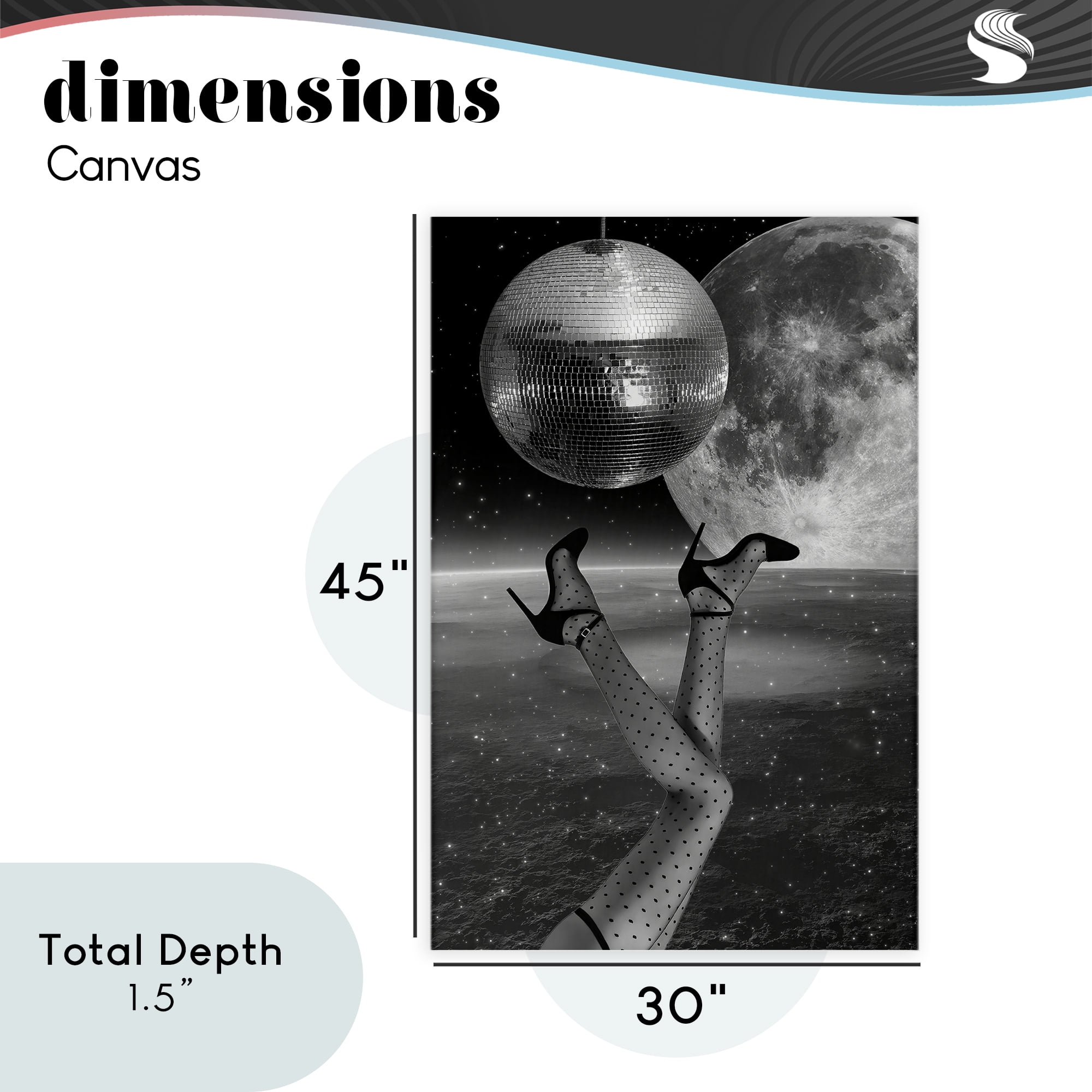 Hangin' Over Disco & Planet Canvas Wall Art, design by Elo Marc