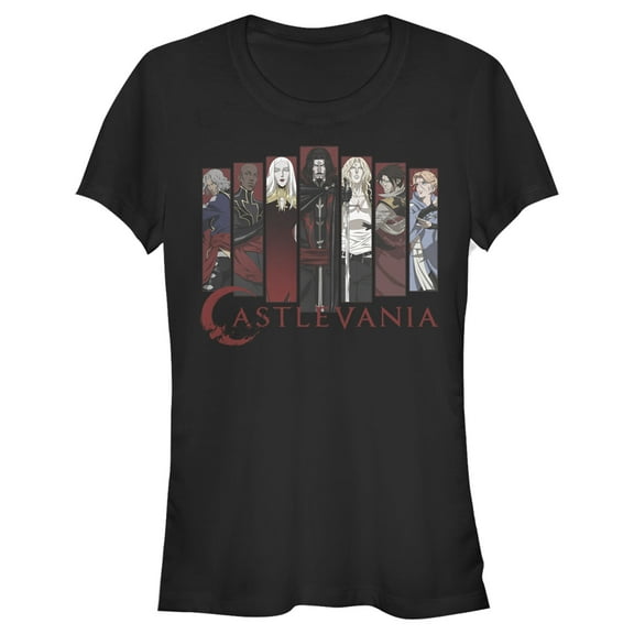 Junior's Castlevania Full Character Panels Graphic Tee Black Medium