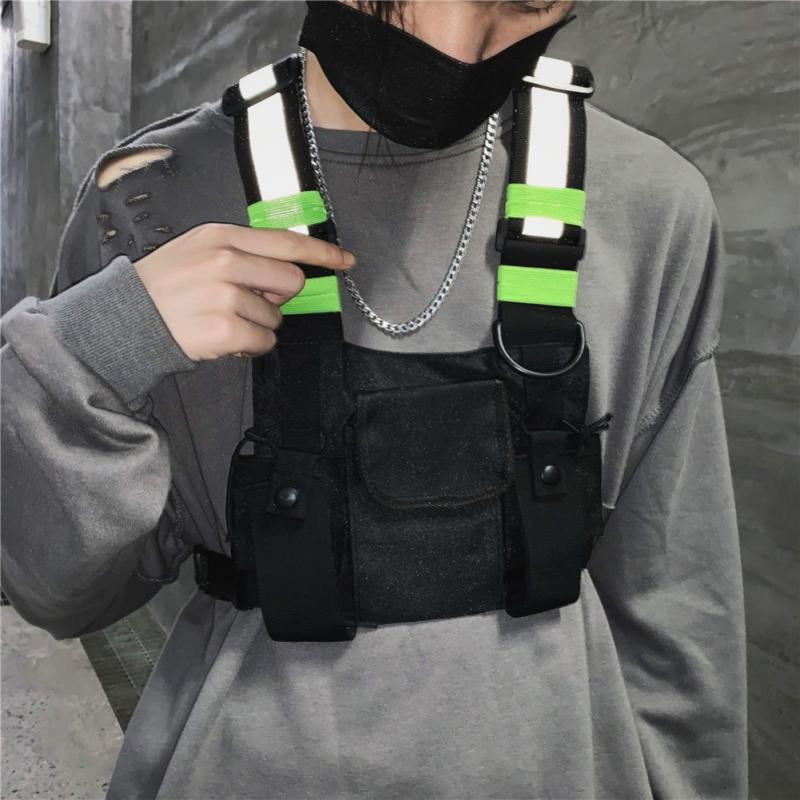 Tactical Chest Bag Vest Outdoor Hip Hop Men Protective Reflective Cycling Vest 