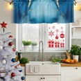 thumbnail image 5 of Blue Marble Curtain Valances for Windows, Kitchen Valance Window Treatments Panel 2 Pack, Abstract Yellow Ink Painting Modern Rod Pocket Short Curtains for Bathroom Bedroom 54 x 18 Inch, 5 of 8