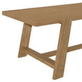 thumbnail image 6 of Gavilon Brown Rectangular Dining Table - 84" Wood Farmhouse Table for 6, Wire-Brushed Finish, Trestle Base, Dining Room Furniture, 6 of 11