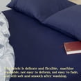 thumbnail image 3 of Lorviah 3 Piece Microfiber Sheet Set Twin Size - Wrinkle, Shrink & Fade Resistant Bedding - Includes Deep Pocket Fitted Sheet, Flat Sheet & Pillowcase - Navy Blue, 3 of 5
