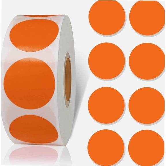 Orange Circle Stickers 1000Pcs Dot Stickers, 1 Inch Round Color Coding Labels Can Writing for Family, Office, Student Classroom.