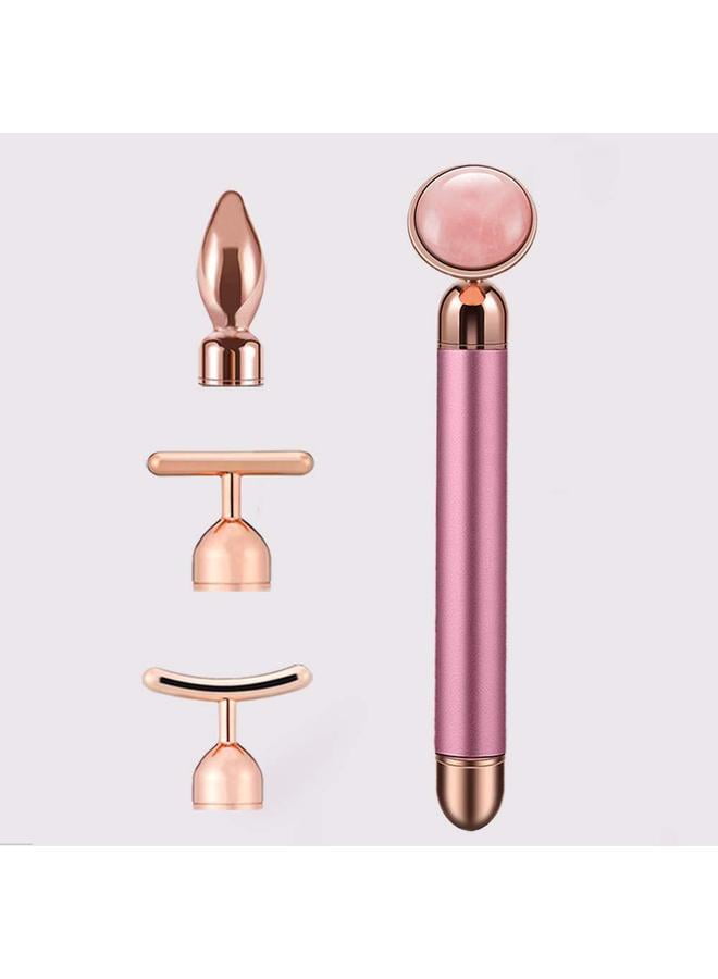4-In-1 Electric Face-Lifting Massage Roller Pink/Rose Gold 15.5cm，Massager Roller Golden Face Roller, Arm Eye Nose Massage for Face Facial Massager Skin Care Tools