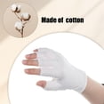 thumbnail image 2 of HXRH 12 Pairs Fingerless Moisturizing Gloves Fingerless Cotton Gloves Washable and Reusable Eczema Sleeves Soft and Comfortable for Dry Hands Sleeping Hand (White), 2 of 2