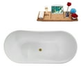 thumbnail image 6 of 67" Streamline B-332-102-GLD Soaking Freestanding Tub and Tray With Internal Drain in Polished Gold, 6 of 10