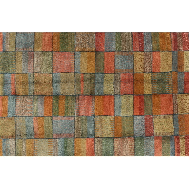 Ahgly Company Indoor Rectangle Contemporary Dark Almond Brown Abstract Area Rugs, 8' x 12'