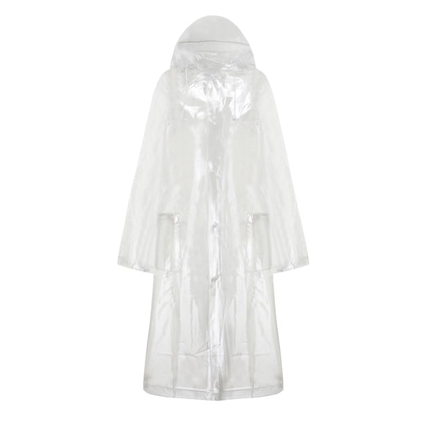 Poncho transparente Sunnimix con capucha para lluvia para adultos