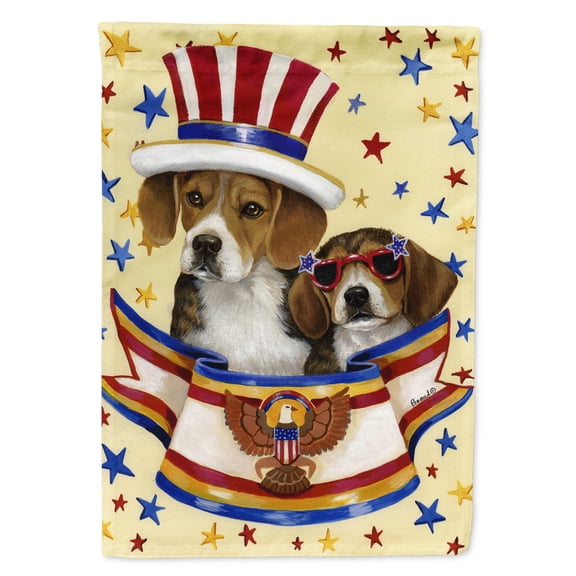 Beagle USA Flag Canvas House Size