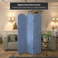 thumbnail image 3 of 6 ft. Classic Arch Velvet Room Divider Blue 3 Panel, 3 of 7