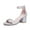 Silver, variant on Women's Low Chunky Heel Sandal Ankle Strap Open Toe Block heels Party Dress Shoes for Lady Silver Size 7