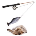 thumbnail image 4 of Retractable Cat Teaser Wand, Funny Easy To Grasp Adjustable Interactive Fishing Rod Skid Resistance Manually  With Simulation Fish For Cats Carp + Fishing Rod,Salmon + Fishing Rod, 4 of 8