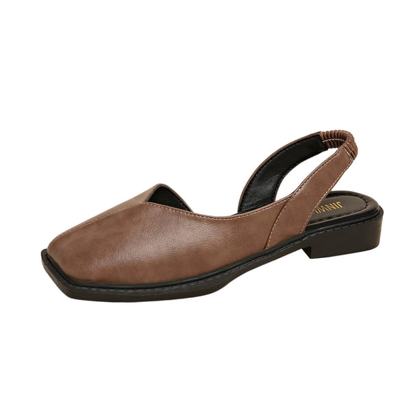 Zapatos de Tacón Bajo Tamaño Mayor Zapatos de Tacón Cerrado Estilo de Primavera Y Verano Sandalias de Moda Y Cómodas para Mujeres Cómodas