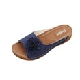 thumbnail image 2 of Fnooota Womens Comfort Sandals, Vacation Casual Slip On Open Toe Wedge Sandals Blue Size 7, 2 of 7