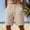 (New18)Khaki, variant on Thousandth Casual Striped Shorts for Men Summer Beach Shorts with Drawstring Elastic Waist Breathable Shorts Relaxed Loose Fit Flax Lounge Shorts