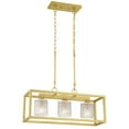 thumbnail image 5 of ACROMA Allegray 3-light Modern Farmhouse Rectangle Chandelier Kitchen Island Pendant with UL Certified Satin Brass 25 inches Satin Gold, Brass,, 5 of 5