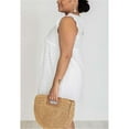 thumbnail image 3 of Oversized Women's V-Neck California Romper Dress, Summer Short Sleeve, Ruffle Detail with Pockets, Solid Color, 3 of 8