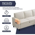 thumbnail image 3 of ZAFLY Convertible Sectional Sofa Set,3-Seat L Shape Sofa with Storage Ottoman and Armchair,Living Room Furniture Couch Set Sectional Couches Set for Living Room,Bedroom,Apartment,Beige, 3 of 5
