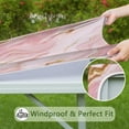 thumbnail image 6 of Pink Gold Marble Pattern Square Fitted Tablecloth with Elastic Edge,Square Table Cover,Washable Elastic Table Cover for Home Kitchen Party Decor 34"x34", 6 of 6