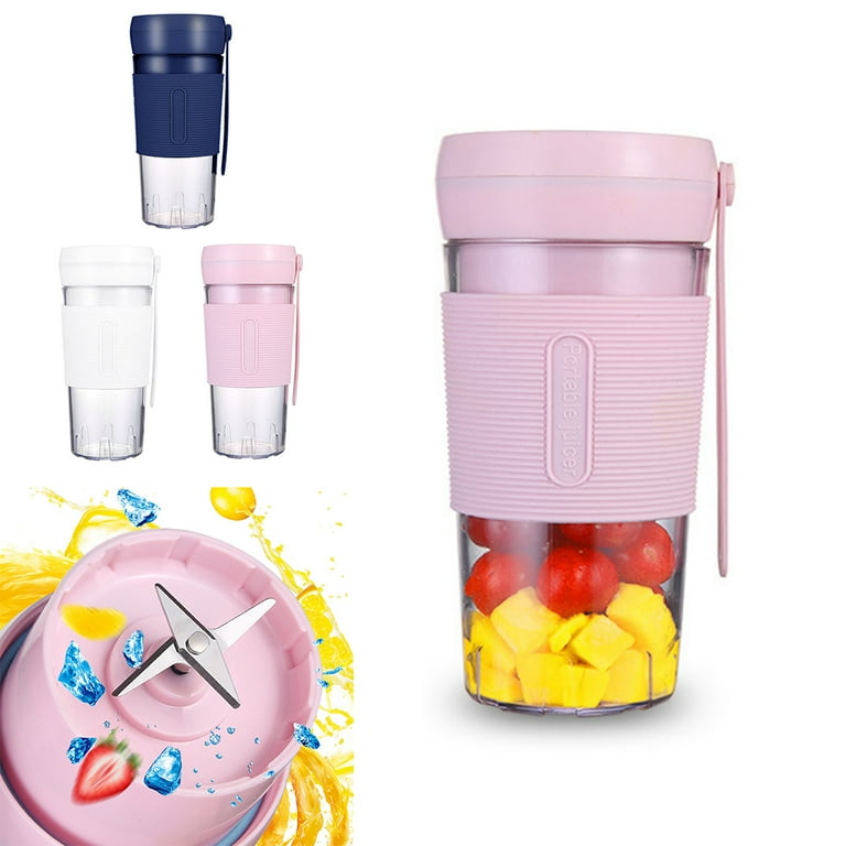 Portable Blender Bottle, Cordless Smoothies Blender, 500ml USB Rechargeable Mixer  Bottle, Juicer Bottle, Pink-1Pcs 