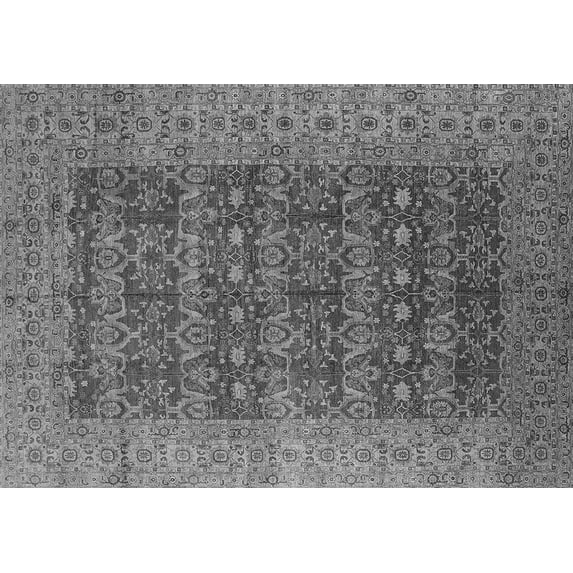 Ahgly Company Indoor Rectangle Oriental Gray Industrial Area Rugs, 7' x 10'