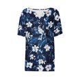 thumbnail image 4 of NuoCaiYun Shirt T-Shirt for Women Summer Hawaiian-Style Print Short Sleeve V-Neck Button-Up Pullover Fashionable Tops, 4 of 6