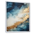 thumbnail image 2 of Designart "Abstract River In White, Blue, And Gold I" Northern Lights Floater Framed Canvas Wall Art, 2 of 5