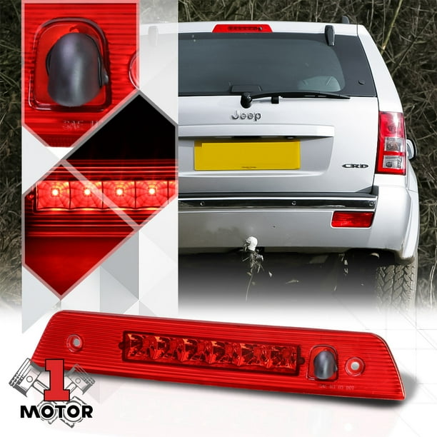 Red Rear Led Third 3rd Brake Light W Washer Nozzle For 05 10 Jeep Grand Cherokee 06 07 08 09 Walmart Com Walmart Com