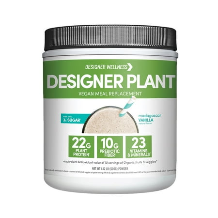 Designer Protein Essential 10 100% Plant Based Protein Powder, Madagascar Vanilla, 22g Protein, 1.32 Lb