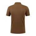 thumbnail image 6 of YLSDY Tshirts Shirts for Men Solid Color Casual Blouse Clothing Turndown Collar Sleeved Tops Blouse Comfort Button Collared Shirts Brown XL, 6 of 7