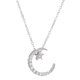 thumbnail image 1 of Colección Luna y Estrella Plata de Ley Collar con Colgante de Circonia Transparente Cadena de Ondas de Agua, 1 of 5