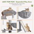 thumbnail image 5 of Globlazer 76 Inch Cat Tree for Large Cats, Multi-Level Cat Tower for 4+ Indoor Cats with 2 Condos & 3 Hammocks, Tall Cat Tree Tower with Sisal Scratching Posts, F76C, Dark Grey,  Light Grey, 5 of 6