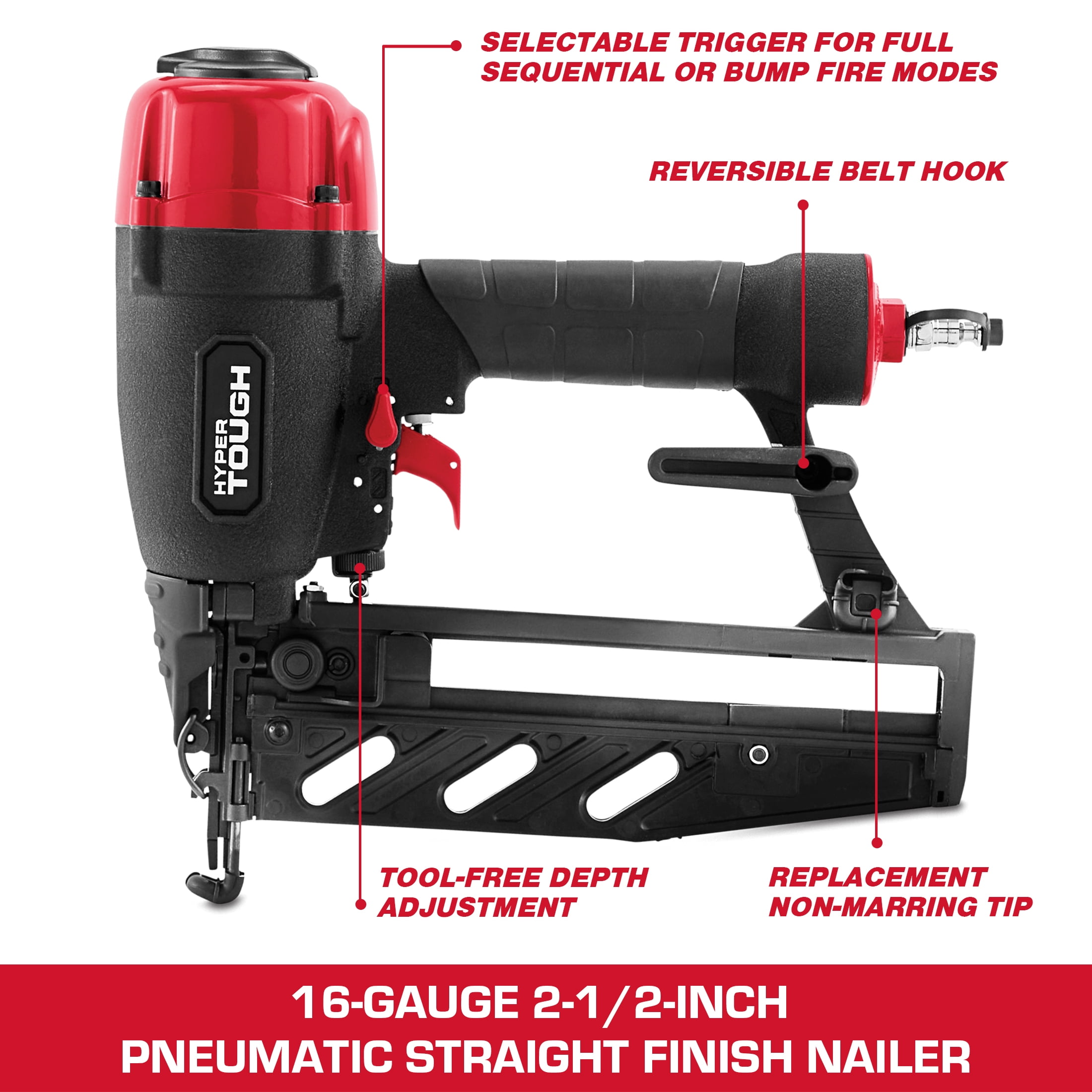 Open Box Hyper Tough 16-Gauge 2-1/2-inch Penumatic Straight Finish Nailer