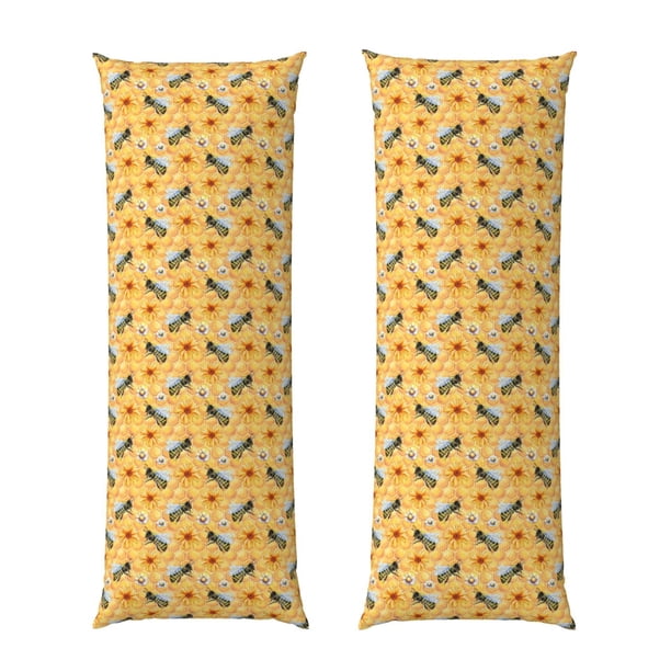 Balery Bee Wasp Funda Protectora para Almohada Corporal de Algodón Hipoalergénico con Cierre(55 x 21 pulgadas), Almohadas No Incluidas