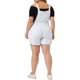 thumbnail image 3 of Overoles cortos de mezclilla para mujer de tallas grandes Agnes Orinda con dobladillo enrollado y bolsillo 1X blanco, 3 of 6