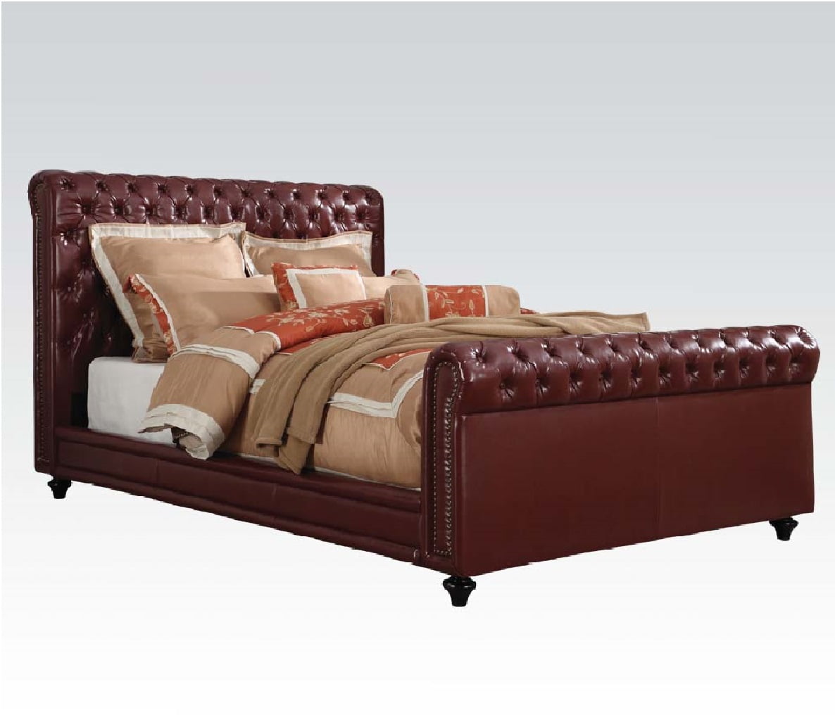 Norris Burgundy Pu Eastern King Bed Headboard Component