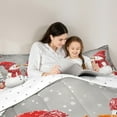 thumbnail image 5 of jejeloiu Cute Snowman Queen Comforter Set,Pink Christmas Gifts Bedding Sets,Red White Bedding Comforter Set For Girl Kids,Microfiber Bedroom Decor Reversible,3-Piece, 5 of 8