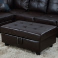 Raphael Faux Leather Left Facing Sectional Sofa With Ottoman, Multiple