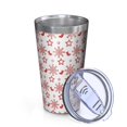 thumbnail image 2 of 16oz Tumblers Red Christmas Snowflake Pattern Stainless Steel Vacuum Insulated Double Wall Travel Tumbler Cups Mug with Lid and Straw,Cleaning Brush for Coffee,Tea, 2 of 4