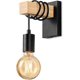 thumbnail image 1 of Industrial Wooden Wall Sconce Retro Indoor Wall Lighting E27 Wall Spotlight Black (Without Bulb), 1 of 5